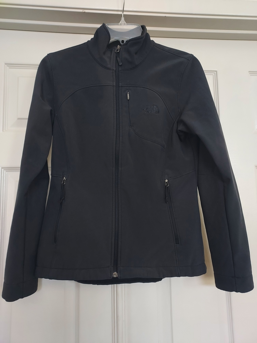 EUC The North Face Women's Black Softshell Jacket - Full-Zip, S